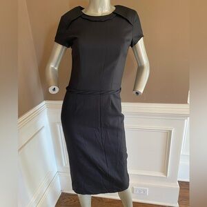 Faconnable Black Wool and Silk Dress New  with Tags size Fr 36/ US 4